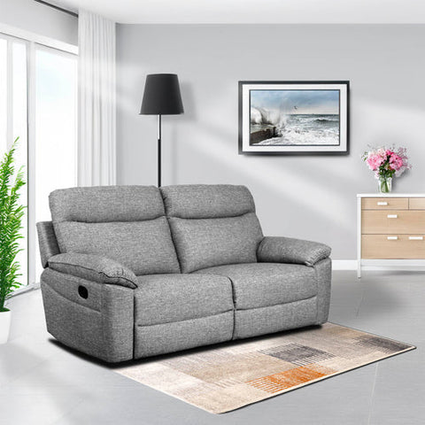 Dunluce Light Grey Recliner Fabric Sofas