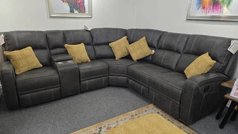 Galway gun metal recliner corner sofa