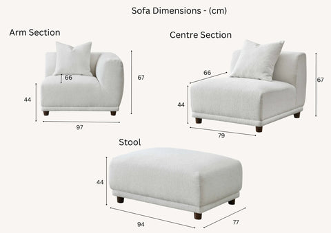 Lottie Modular Corner Group In Polar White Boucle Sofa