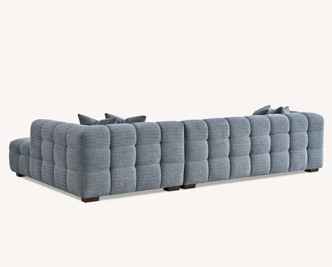 Tribeca Corner Group in Silver/Grey Iron Boucle Fabric Sofa