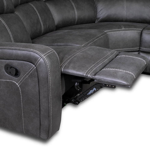 Galway gun metal recliner corner sofa