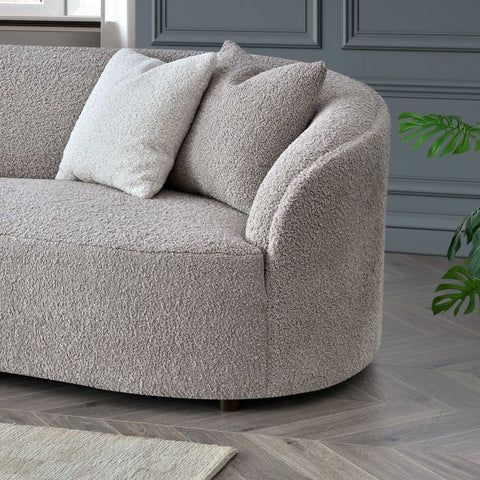 Nolita Latte Boucle Teddy Sofa And Accent Chair