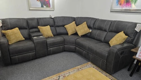 Galway gun metal recliner corner sofa