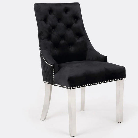 Box of 2 xBentley Chrome Dining Chairs Black