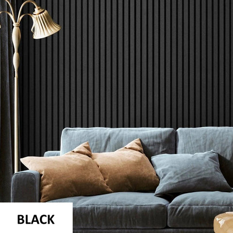 Pack Of x2 240cm x 60cm Acoustic Slatted Wall Panels (Multiple Colours)