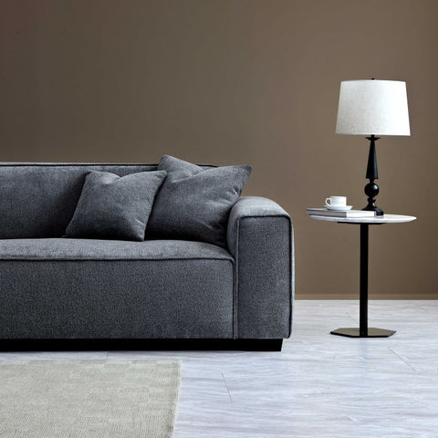 Aluxo Dakota 4 seater with Chaise in Charcoal Grey Boucle