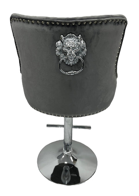 Chelsea Dark Grey Lion Knocker Bar Stool