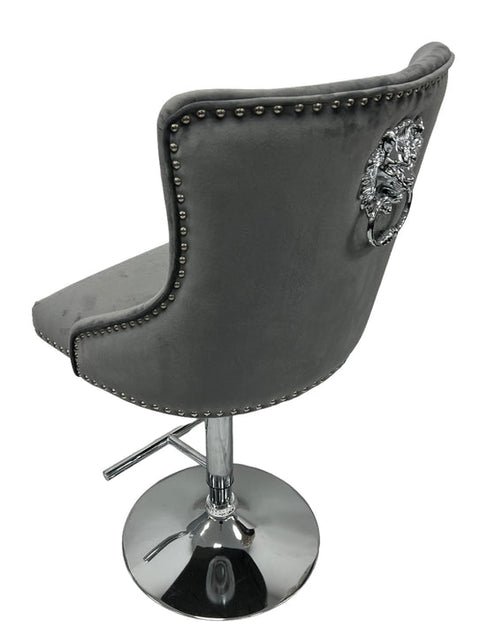 Chelsea Dark Grey Lion Knocker Bar Stool