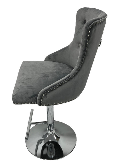 Chelsea Dark Grey Lion Knocker Bar Stool