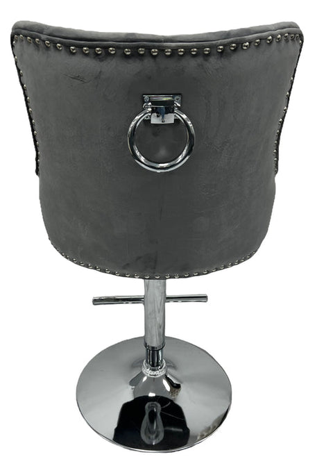 Chelsea Dark Grey Ring Knocker Bar Stool