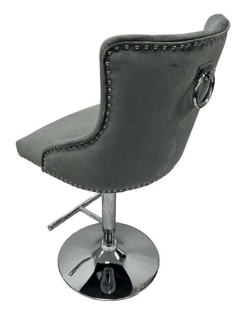 Chelsea Dark Grey Ring Knocker Bar Stool