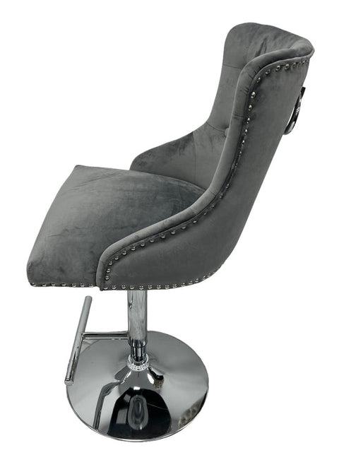 Chelsea Dark Grey Ring Knocker Bar Stool