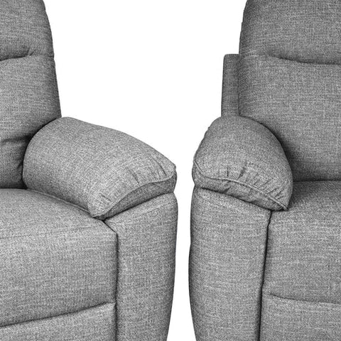 Dunluce Light Grey Recliner Fabric Sofas