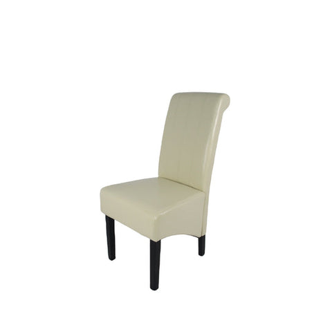 The Lucy PU Cream Chair with Black Wooden