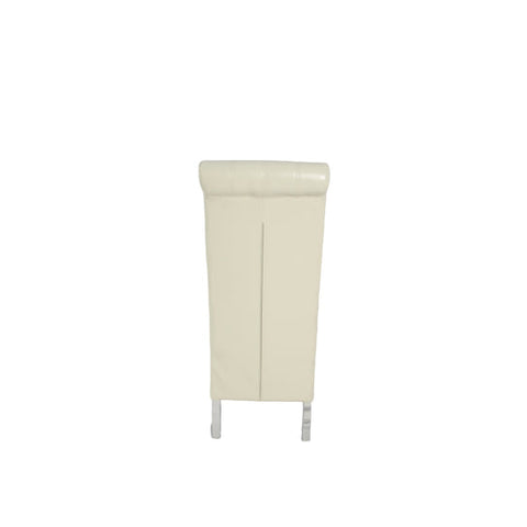 The Lucy PU Cream Chair with Chrome Legs