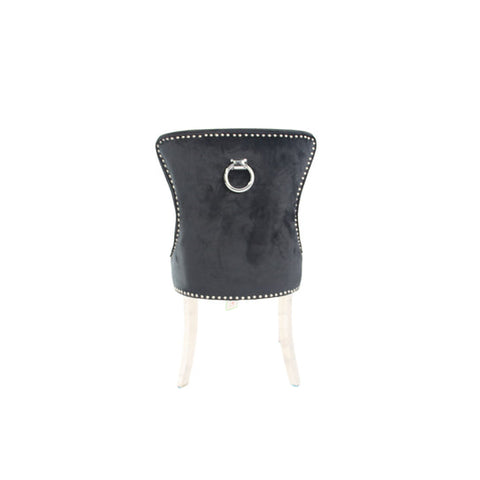 The Chelsea Black Velvet Dining Ring Knocker Chair