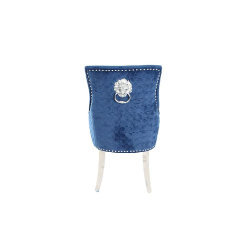 The Roma Royal Blue Lion Knocker Dining Chair