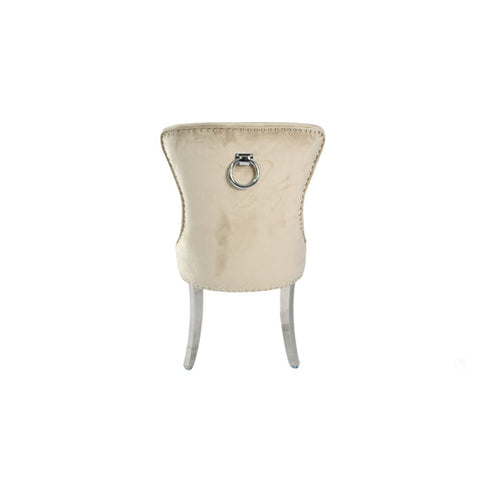 The Chelsea Cream Velvet Dining Ring Knocker Chair