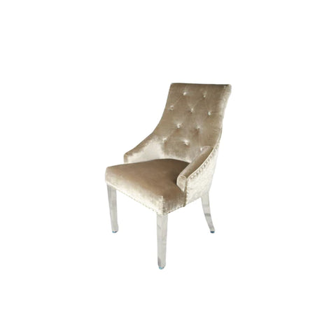 The Roma Mink Lion Knocker Dining Chair