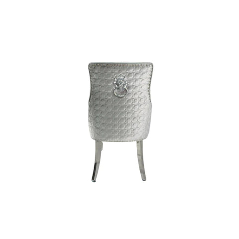 Roma Silver Grey Chair Lion Knocker Dining Chair