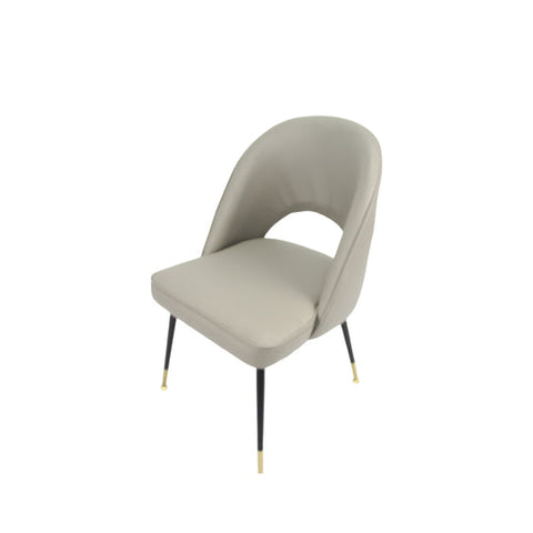 The Venice PU Grey Chair with Black Legs