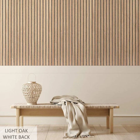 Pack Of x2 240cm x 60cm Acoustic Slatted Wall Panels (Multiple Colours)