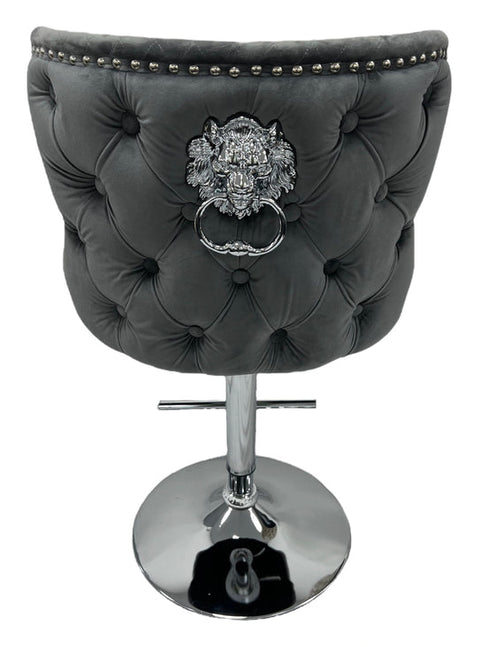 The Lewis Dark Grey Swivel Bar Stool