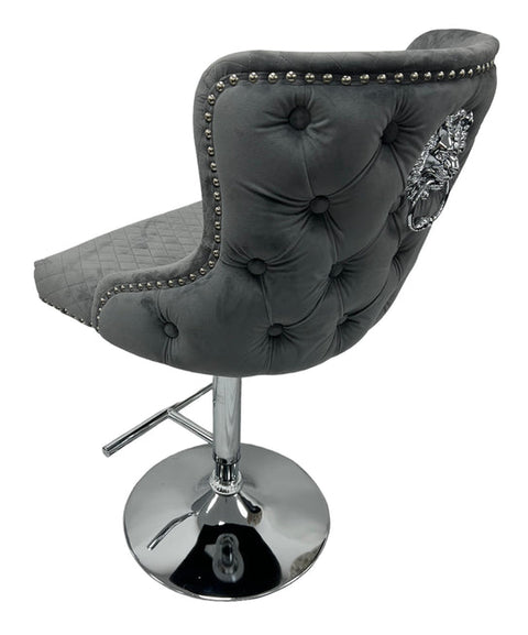 The Lewis Dark Grey Swivel Bar Stool