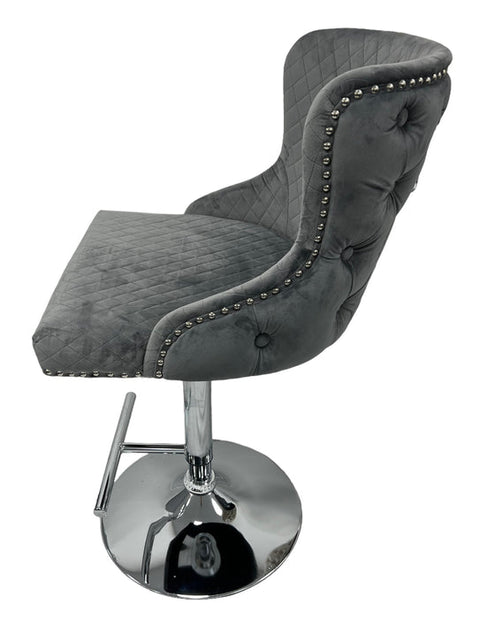 The Lewis Dark Grey Swivel Bar Stool