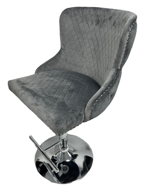 The Lewis Dark Grey Swivel Bar Stool