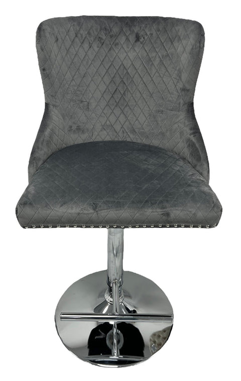 The Lewis Dark Grey Swivel Bar Stool