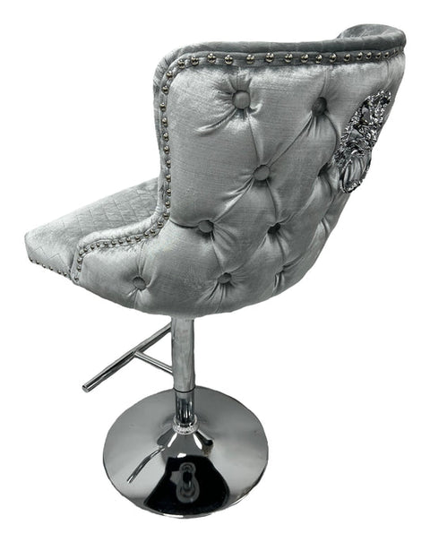 Lewis Light Grey Lion Knocker Bar Stool