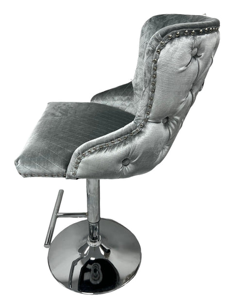 Lewis Light Grey Lion Knocker Bar Stool