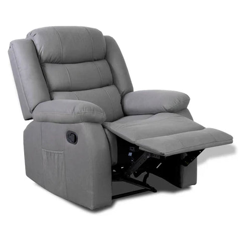 Lisbon Grey Fabric Recliner Sofas 3+1+1