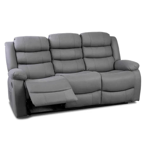 Lisbon Grey Fabric Recliner Sofas 3+1+1