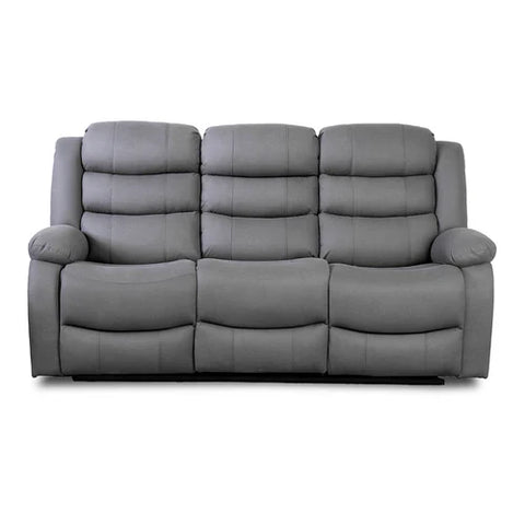 Lisbon Grey Fabric Recliner Sofas 3+1+1