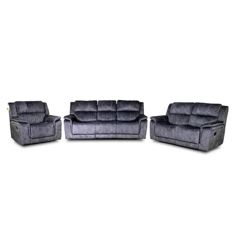 The Platina Dark Grey Fabric Recliner 3 + 1 + 1