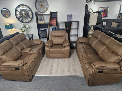 Moneen Tan Fabric Recliner Range