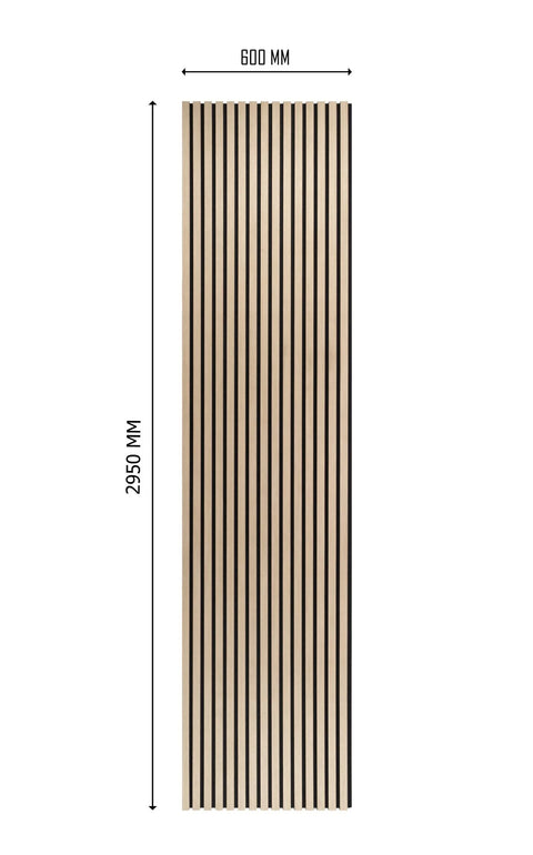 Pack Of x2 Large Acoustic Wall Panels White Oak 2.95m