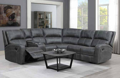 Galway gun metal recliner corner sofa