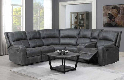 Galway gun metal recliner corner sofa